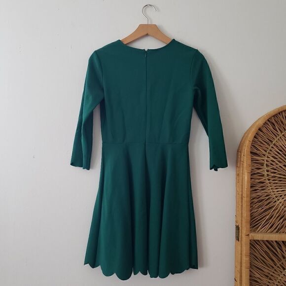 Lulu's Cumulonimbus Clouds Scalloped Hem Dress Green M - Picture 3 of 8